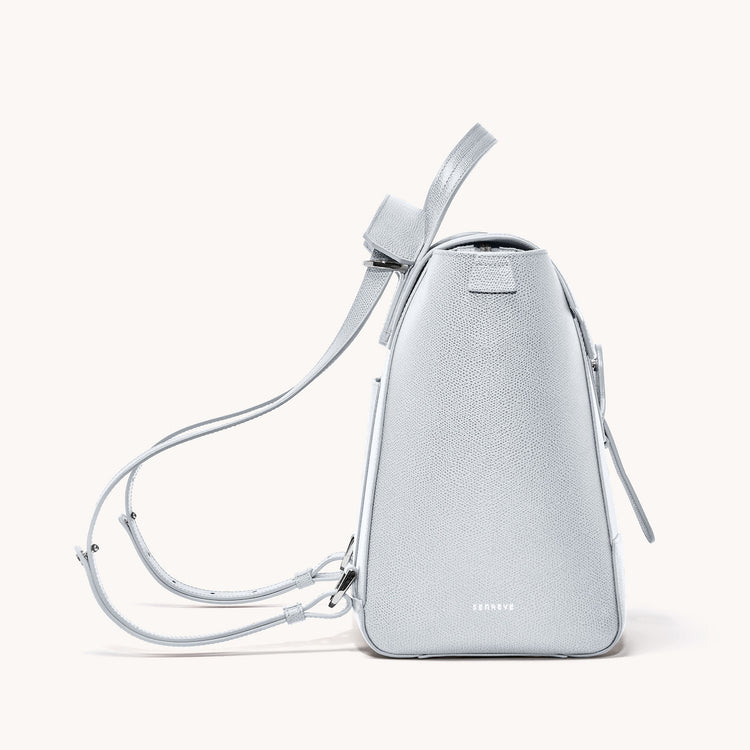 Midi Maestra Bag Pebbled Ice with Silver Hardware Side View