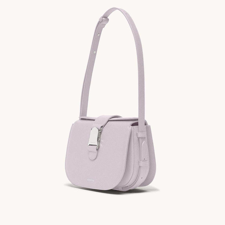 cadence crossbody pebbled lavender side view