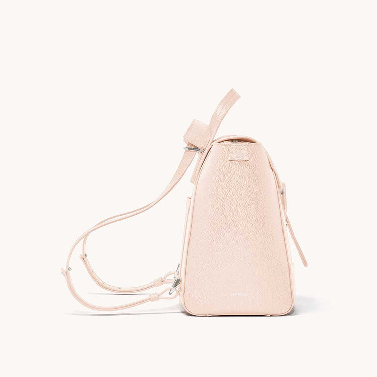 Maestra Bag Pebbled Blush with Silver Hardware Side View