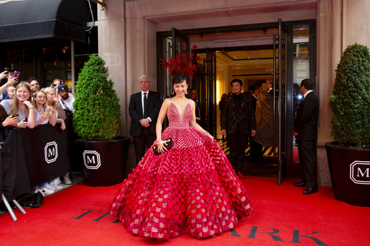 met gala red dress Gabby Thomas Wears Stunning Red Gown at the 2025 Met Gala