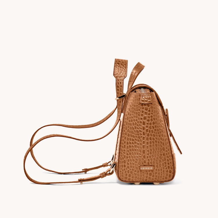 Midi Maestra Dragon Chestnut with Gold Hardware Side View