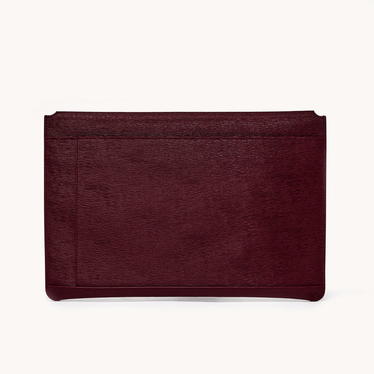 envelope laptop sleeve mimosa bordeaux back view with exterior pocket