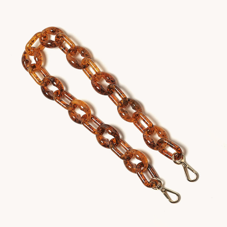 infinity acetate chain shoulder in tortoise angle view