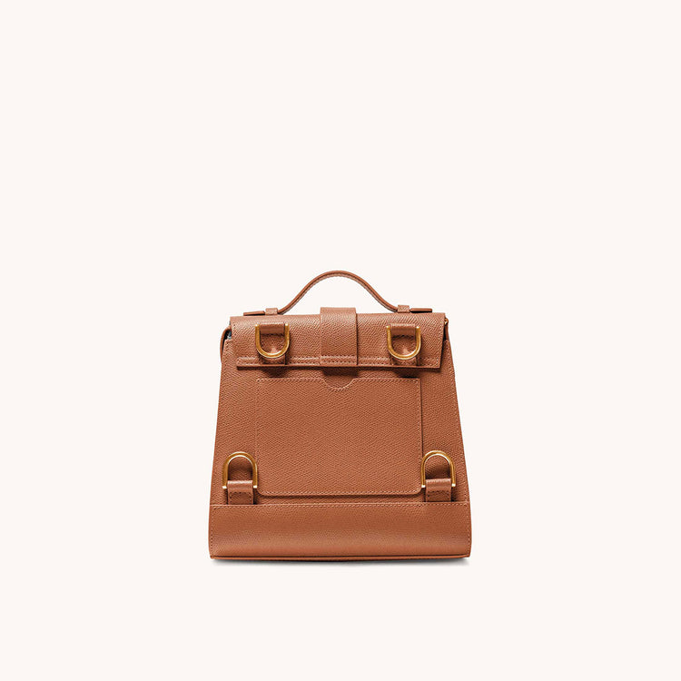 alunna bag pebbled chestnut back view no straps