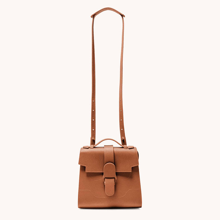 Senreve Cadence Leather Crossbody Shoulder Bag in Chestnut w/ Adjustable  Strap
