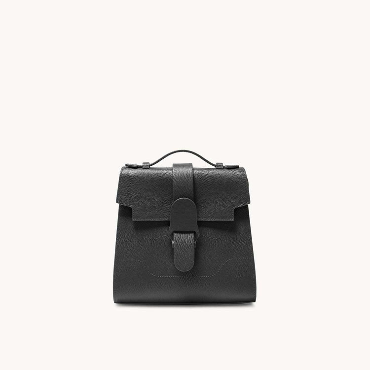 alunna bag pebbled noir front view