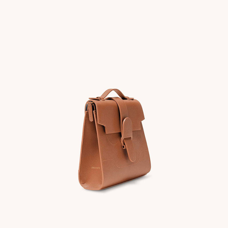 alunna bag pebbled chestnut side view right