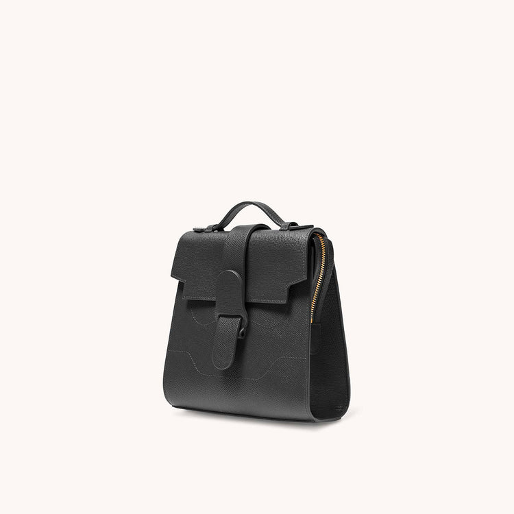 alunna bag pebbled noir side view left