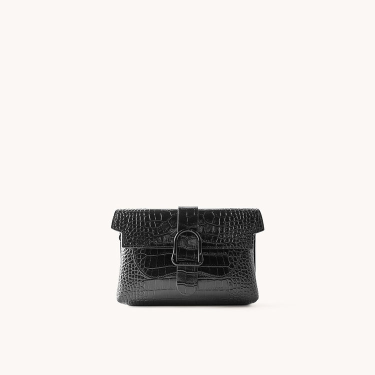 aria elevee belt bag vegan amica midnight front view