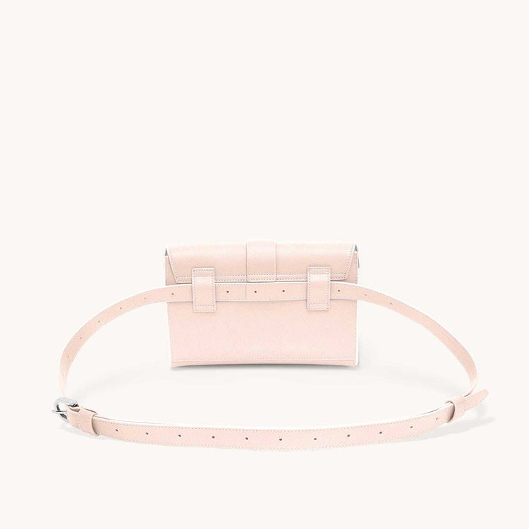 aria belt bag pebbled blush back view