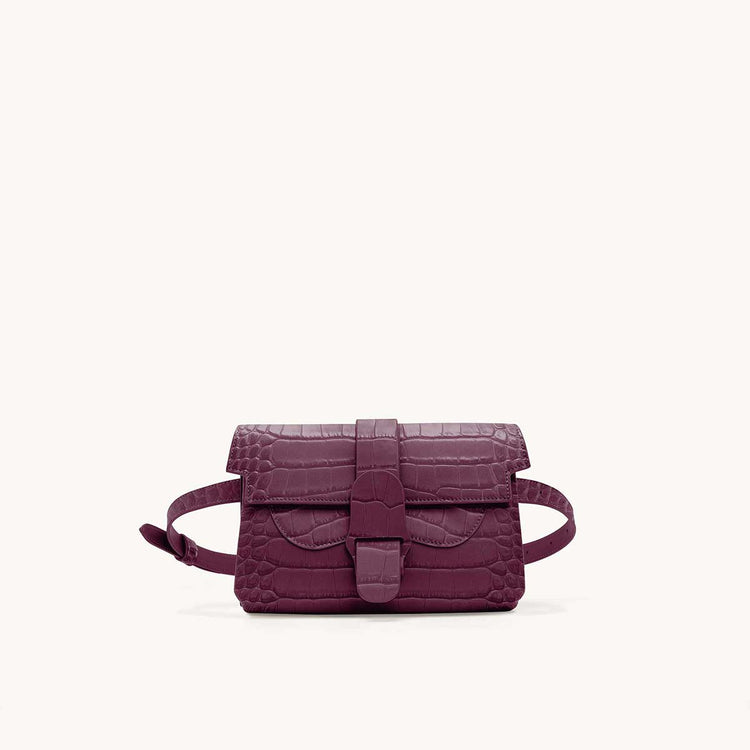 New SENREVE Aria Belt Bag Pebbled Leather Merlot