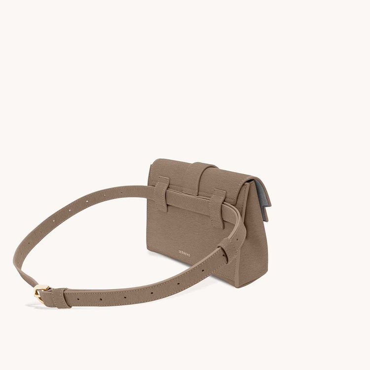 aria belt bag mimosa latte front view