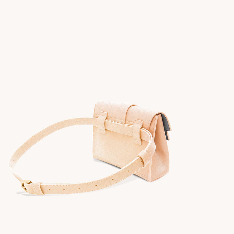 aria belt bag pebbled chablis side back view