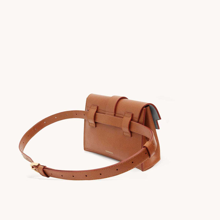 aria belt bag pebbled chestnut side view