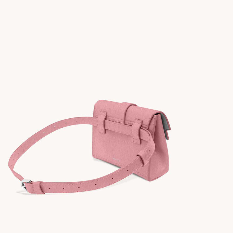 aria belt bag pebbled mauve side back view