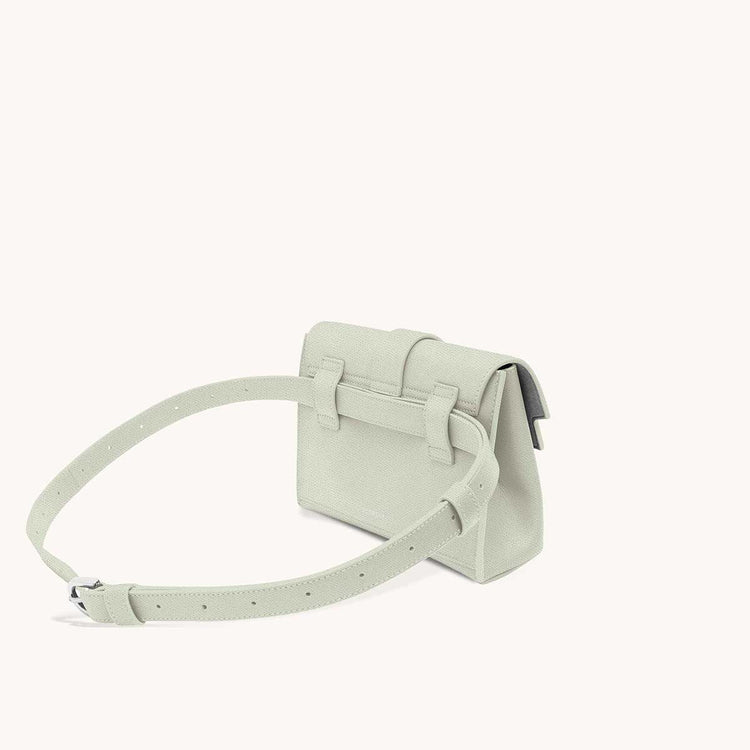 aria belt bag pebbled mint side view