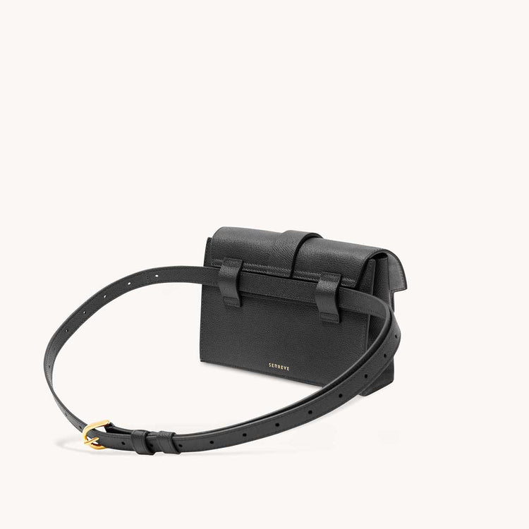 aria belt bag pebbled noir side view