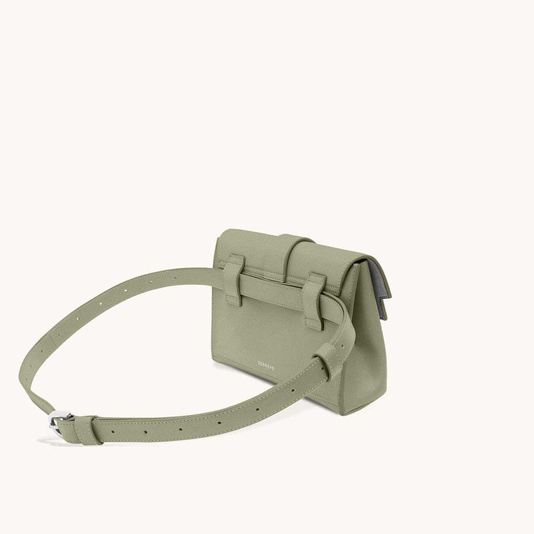 aria belt bag pebbled sage side back view