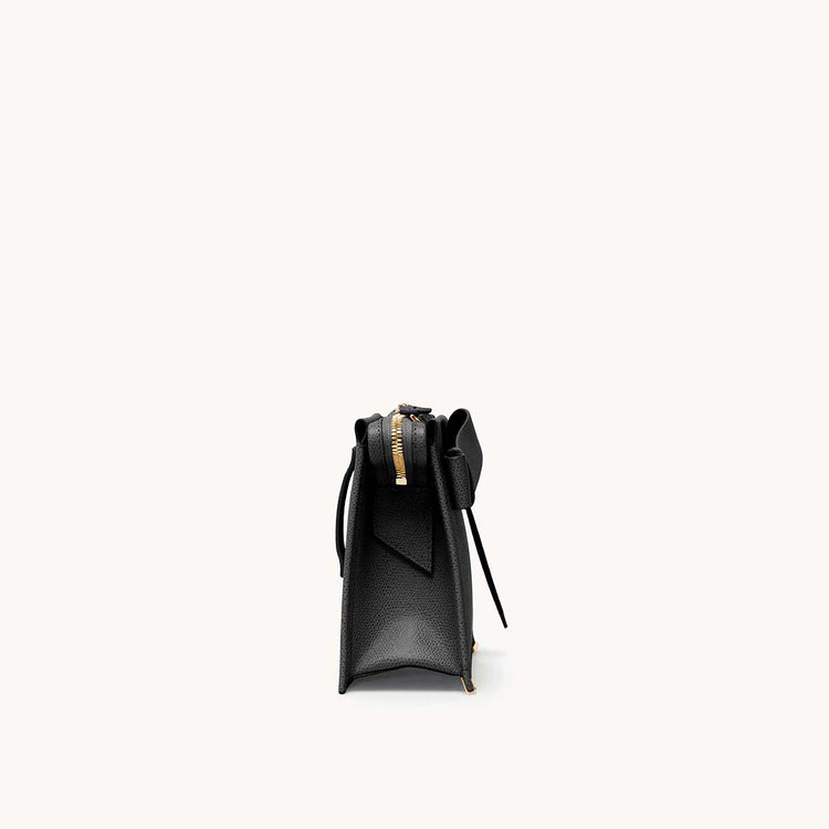 Mini armonica bag in noir side view.
