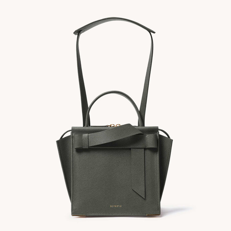 armonica bag pebbled forest front view with long strap