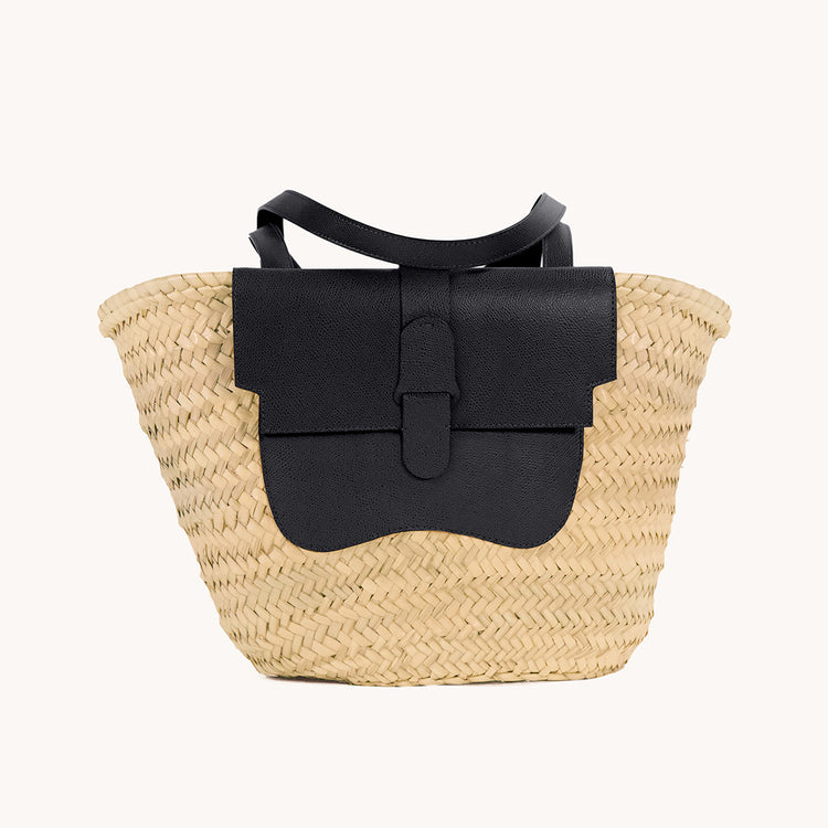 Basket raffia tote bag