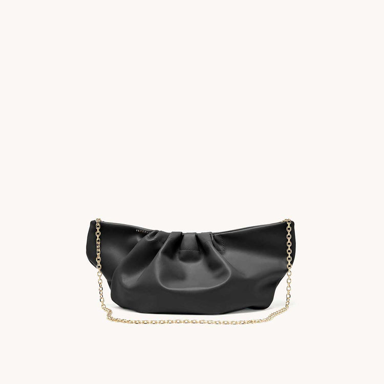 cornetti bag in cactus midnight front view with silver chain