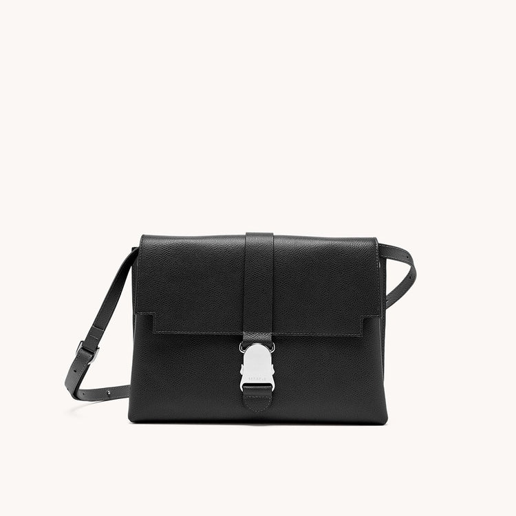 cadence shoulder bag pebbled noir front view