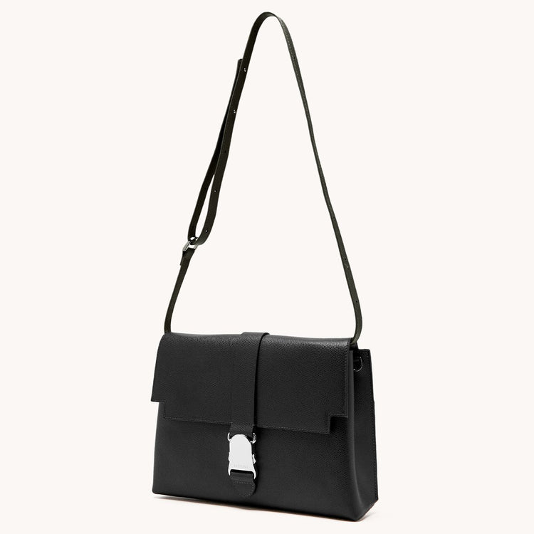 cadence shoulder bag pebbled noir side view