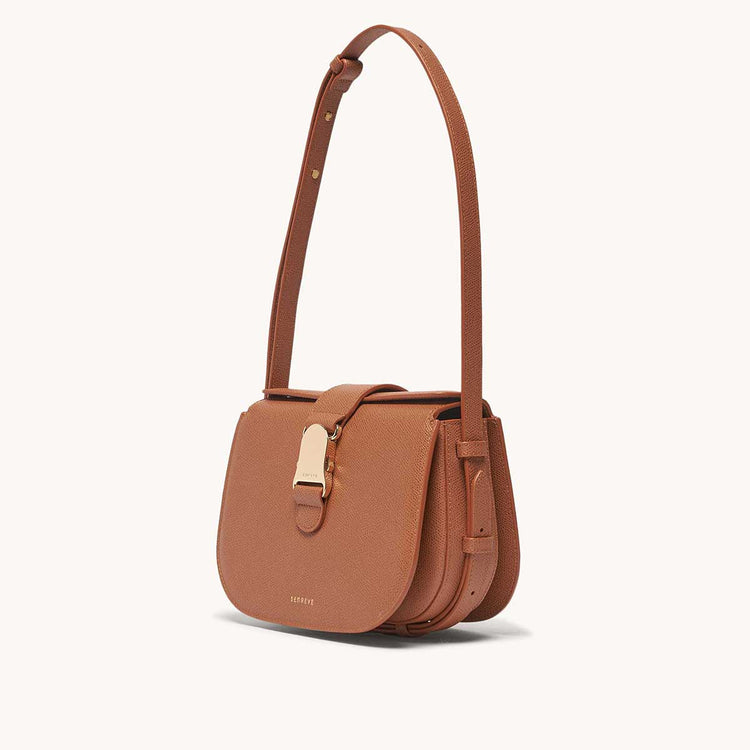 cadence crossbody pebbled chestnut side view