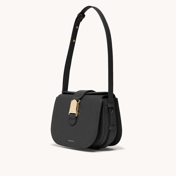 cadence crossbody pebbled noir side view