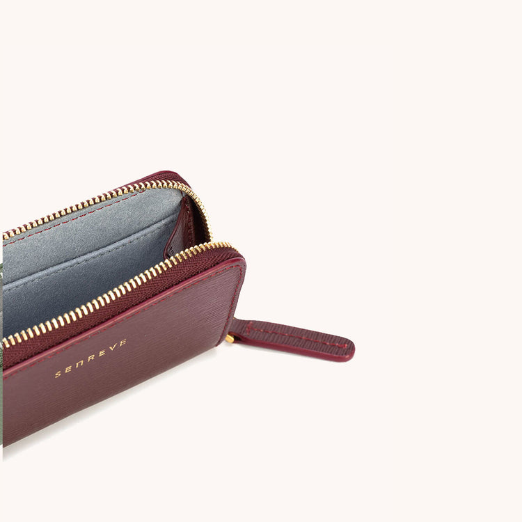 card wallet mimosa bordeaux interior view