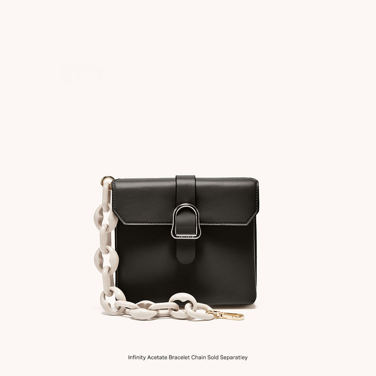 cavalla saddle bag in piatta noir acetate chain