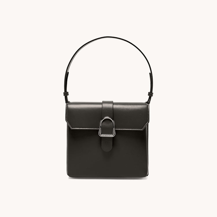 cavalla saddle bag in piatta noir front view