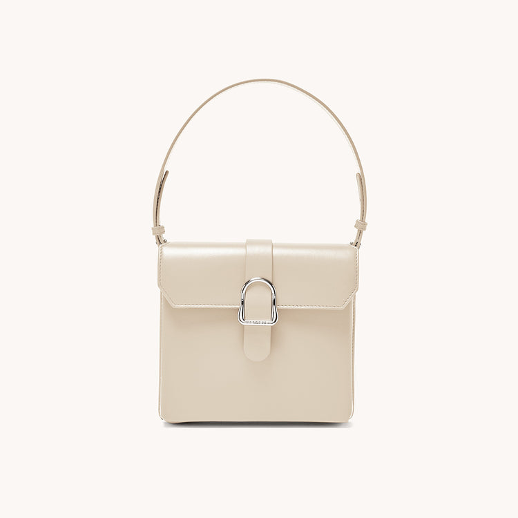 cavalla saddle bag in piatta ivory front view