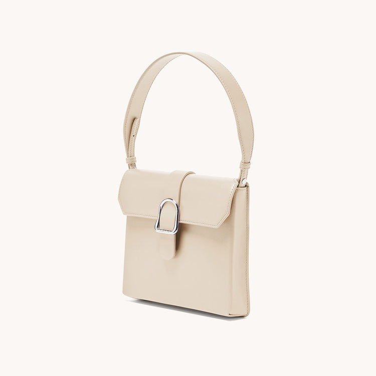 cavalla saddle bag in piatta ivory side view