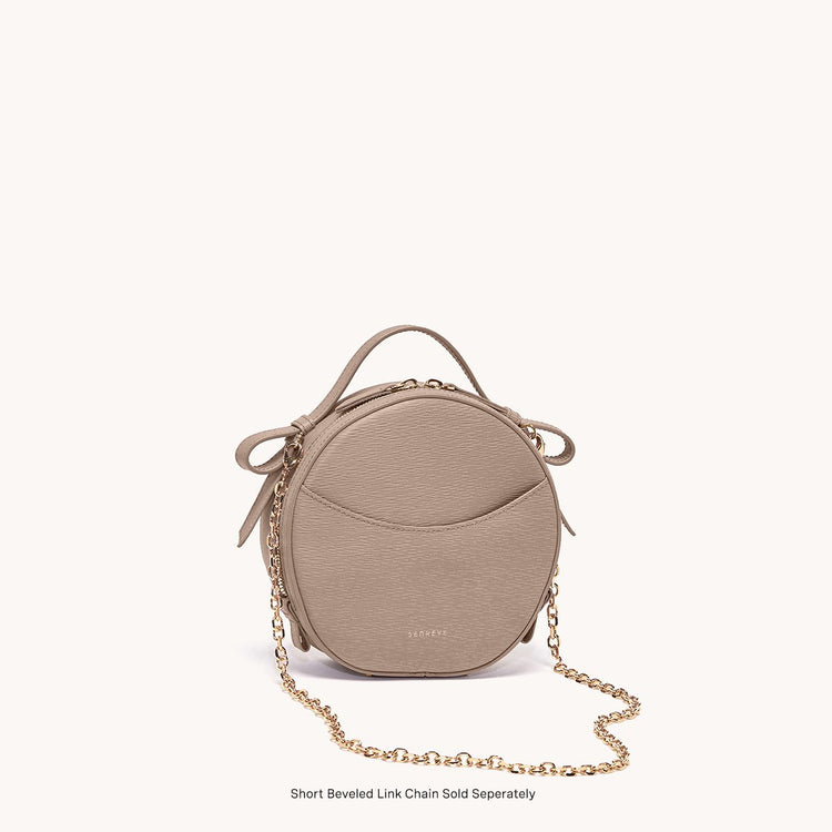 circa bag mimosa latte front view with gold chain