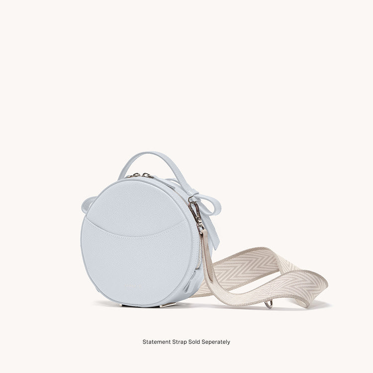 circa bag pebbled ice side view with statement strap