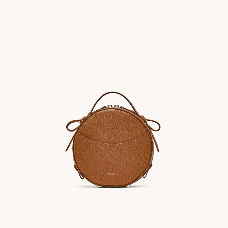 circa bag pebbled chestnut front view