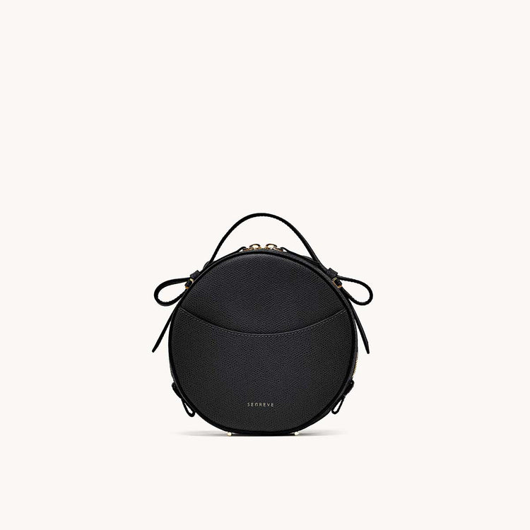 circa bag pebbled noir front view
