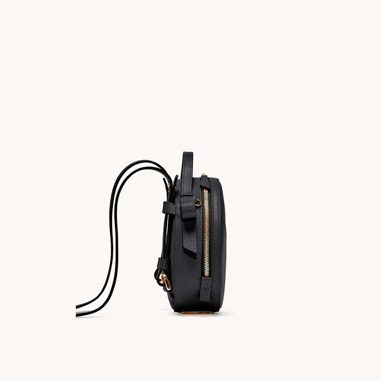 circa bag pebbled noir side view