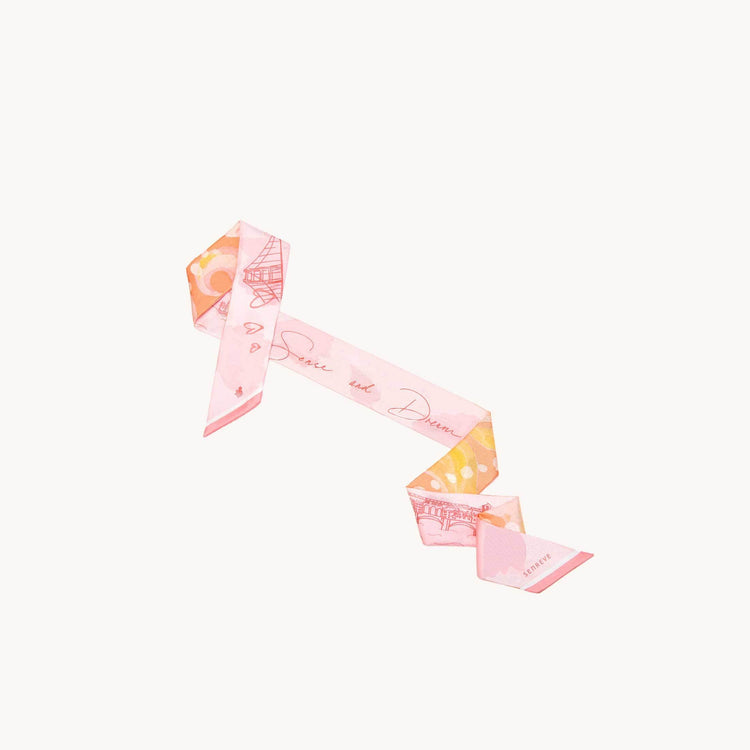 city scarf in silk blossom front view