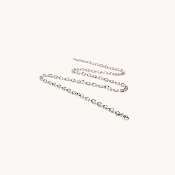 convertible cable chain in silver front view.