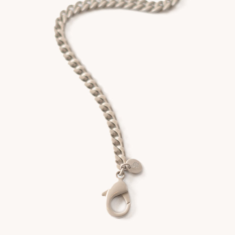 flat long convertible chain enamel coated aluminum ivory close up view 