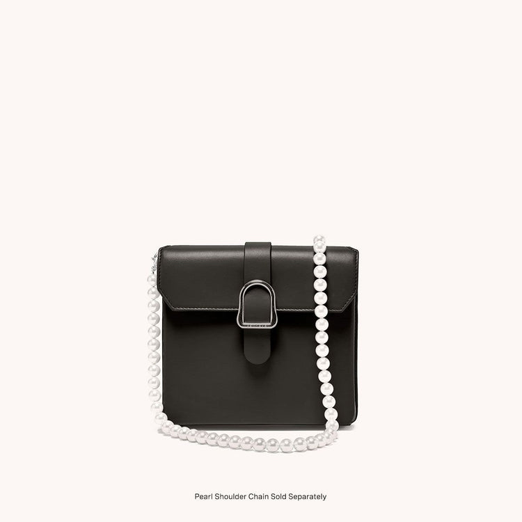 cavalla saddle bag in piatta noir pearl chain