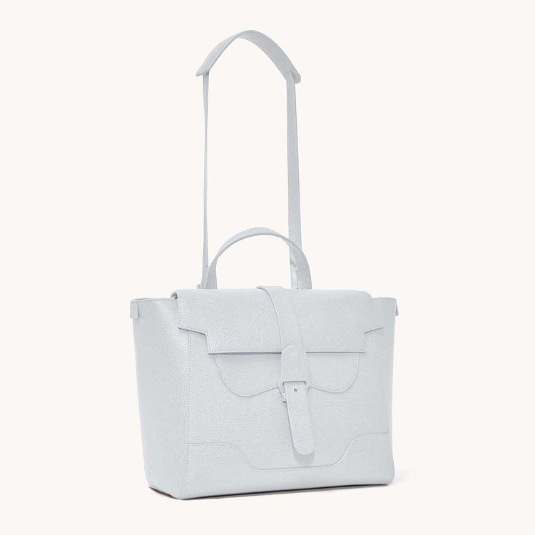 Maestra Bag Pebbled Ice with Silver Hardware Quarter Angle to Front View