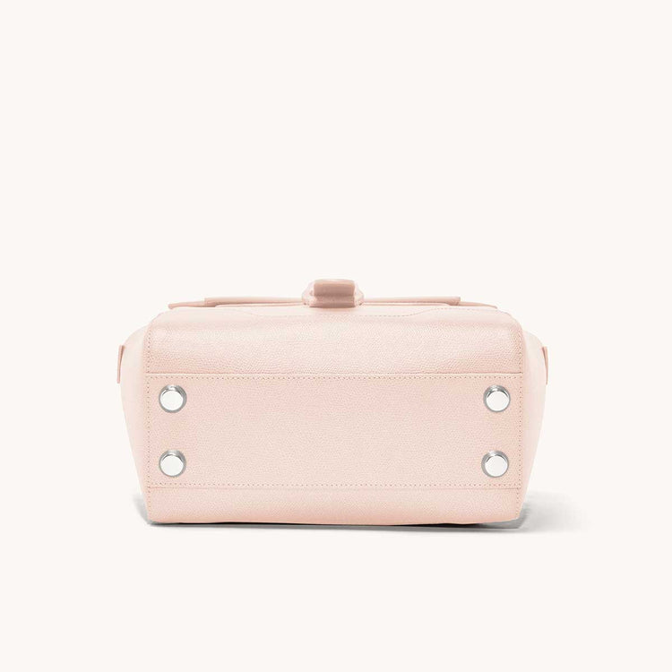 Midi Maestra Bag Pebbled Blush with Silver Hardware Base View with "Feet"