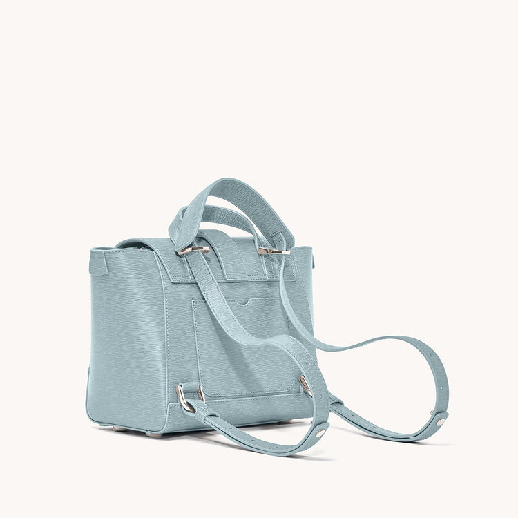 Mini Maestra Bag Mimosa Spearmint with Silver Hardware Back at an Angle

