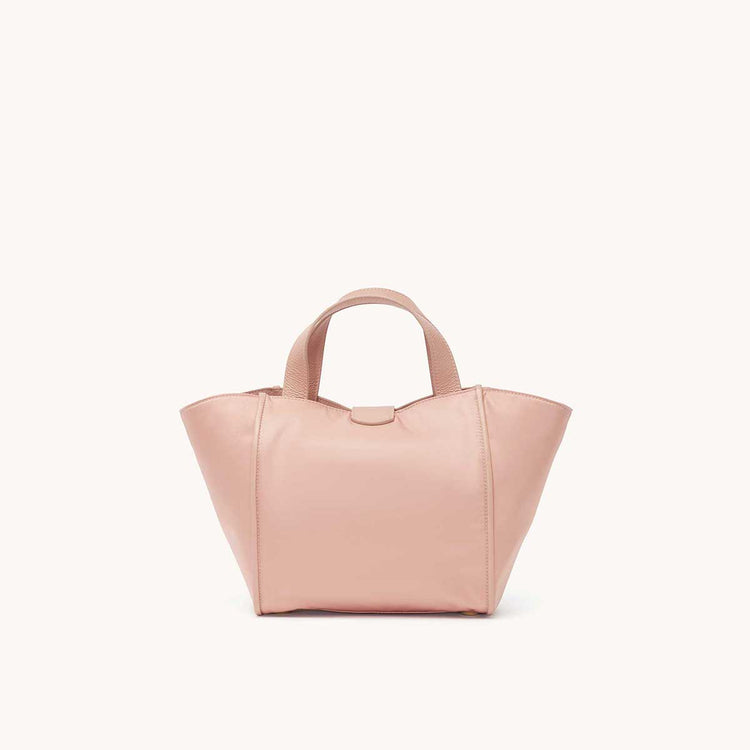 Ribbon Handle Bucket Bag - Cream/Pink/Brown