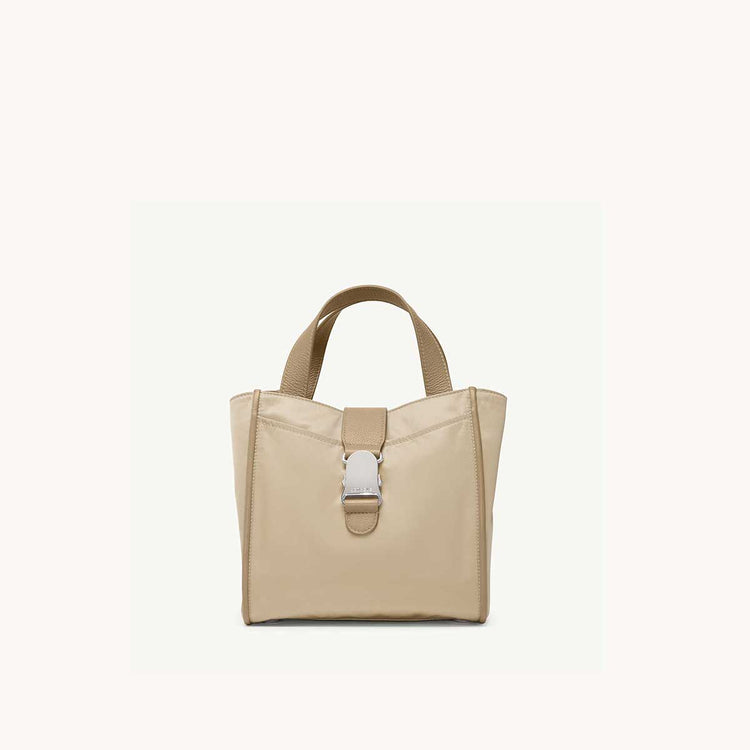 Strati Shopper Nylon Beech with Silver Hardware Front 
