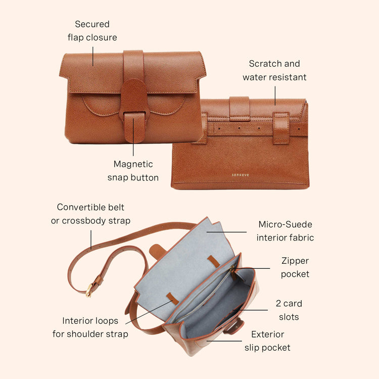 Pebbled leather convertible belt bag deals
